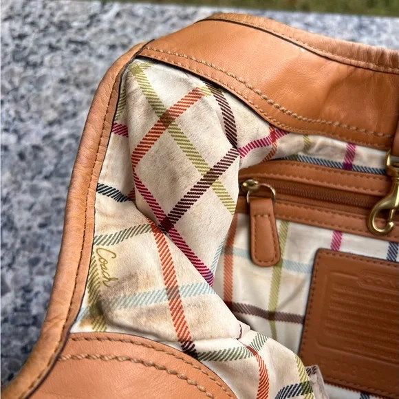 Vintage Coach Tan Leather Ergo Pleated Hobo Satchel 12240 - Picture 10 of 11